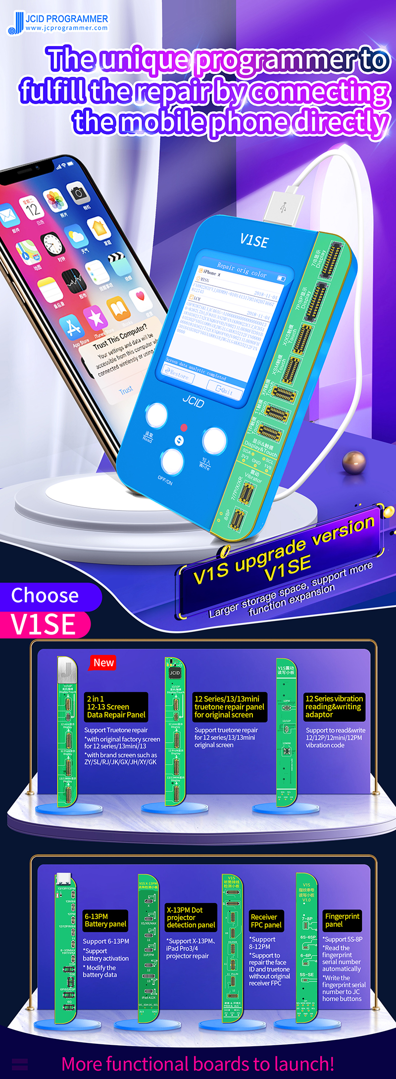 V1SE 6-In-1 Mobile Phone code reading programmer